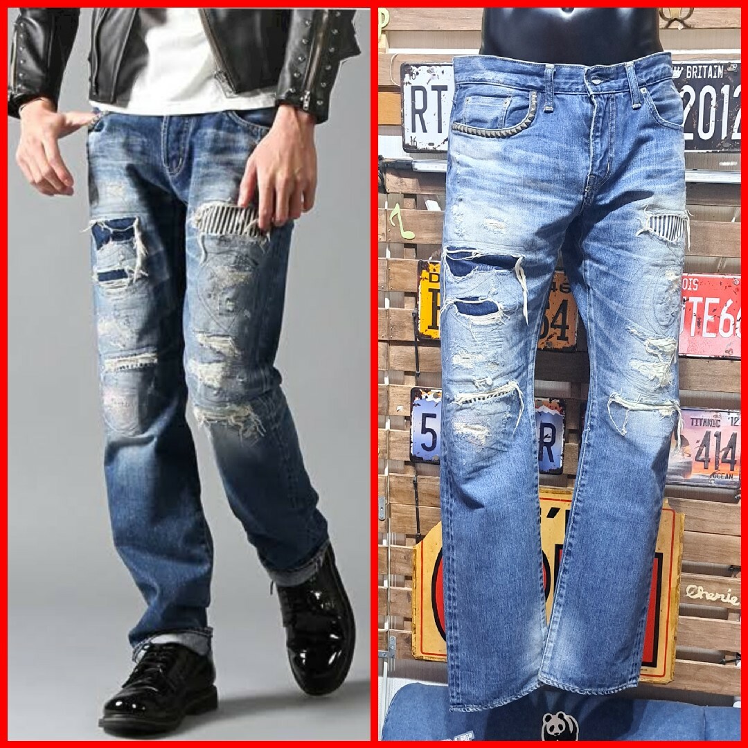 定価5.2万 ヒステリックグラマー RSM加工 カモメステッチ デニム 定価5.2万 ヒステリックグラマー RSM加工 カモメステッチ デニム