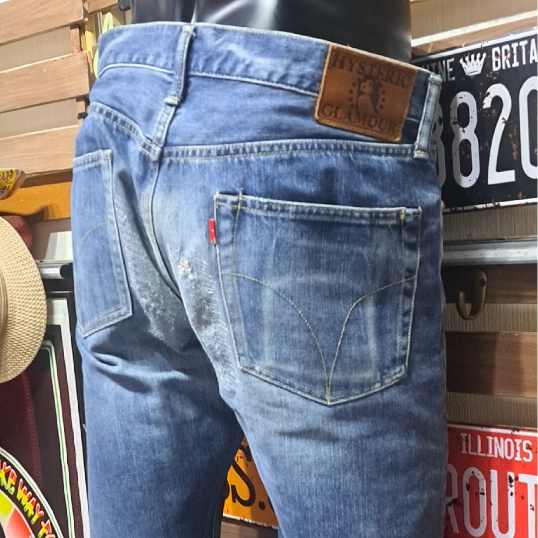 定価5.2万 ヒステリックグラマー RSM加工 カモメステッチ デニム 34 定価5.2万 ヒステリックグラマー RSM加工 カモメステッチ デニム 34