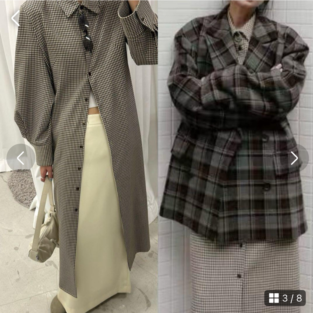 CLANE - CLANE POWERSHOULDER CHECK SHIRT ONEPIECEの通販 by cc CLANE - CLANE POWERSHOULDER CHECK SHIRT ONEPIECEの通販 by cc