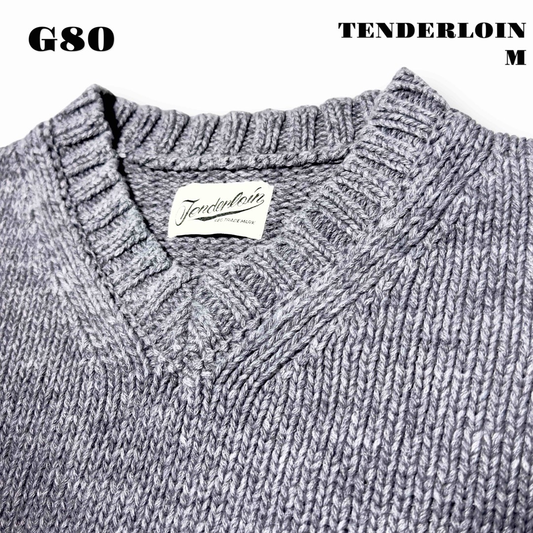 TENDERLOIN - ☆限定出品☆ TENDERLOIN Vネック コットン ニット TENDERLOIN - ☆限定出品☆ TENDERLOIN Vネック コットン ニット