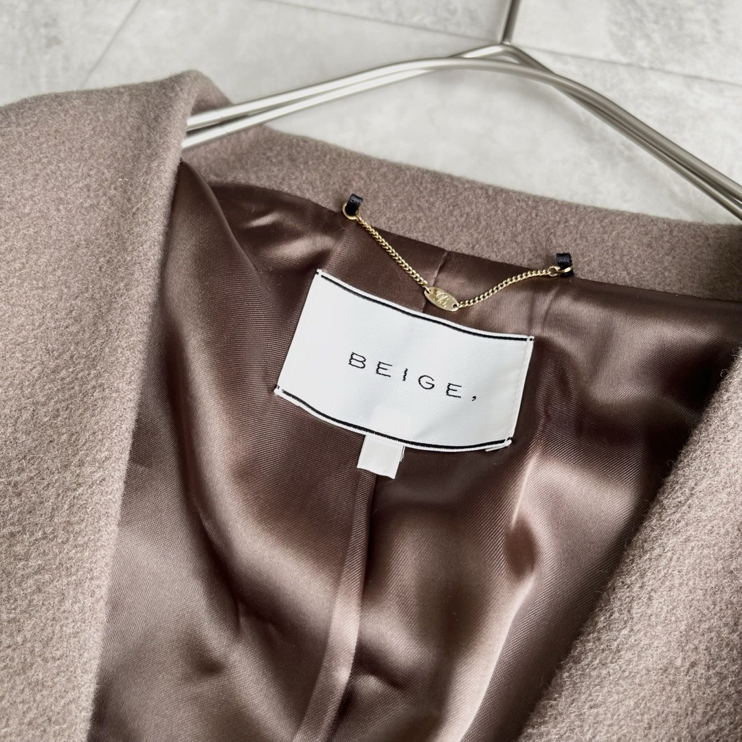 BEIGE, - 【極美品】BEIGE, アンゴラ混 ウールコート 2 ノー BEIGE, - 【極美品】BEIGE, アンゴラ混 ウールコート 2 ノー