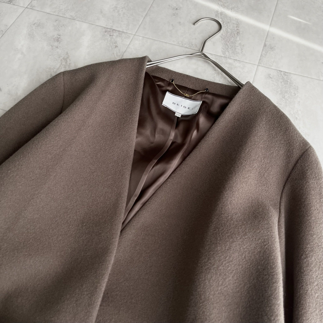 BEIGE, - 【極美品】BEIGE, アンゴラ混 ウールコート 2 ノー BEIGE, - 【極美品】BEIGE, アンゴラ混 ウールコート 2 ノー