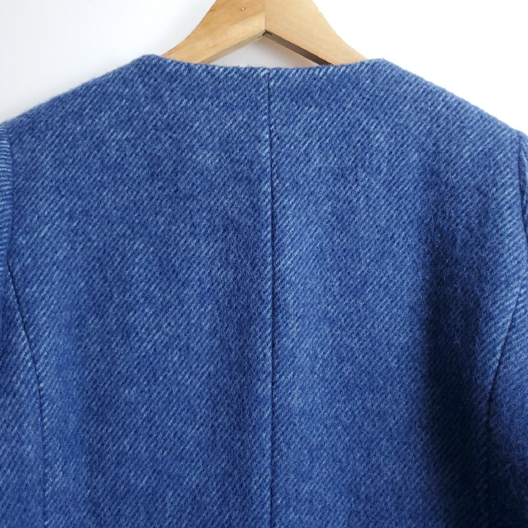 美品☆ANAYI アナイ カシミヤ混 ウール ノーカラーコート ミドル 美品☆ANAYI アナイ カシミヤ混 ウール ノーカラーコート ミドル