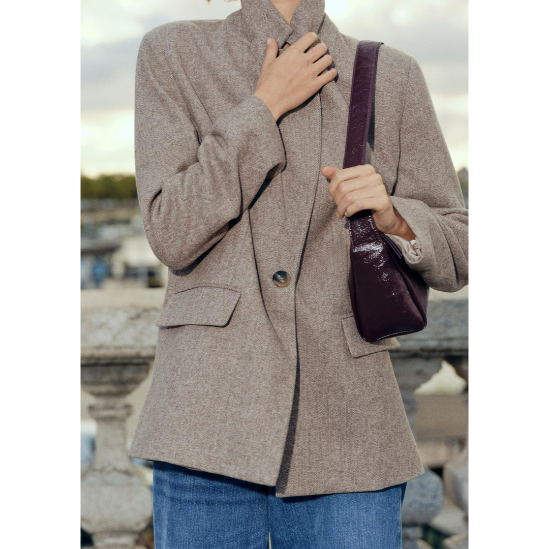 タグ付き新品未使用 ZARA ヘリンボーンウールブレンドストレート タグ付き新品未使用 ZARA ヘリンボーンウールブレンドストレート