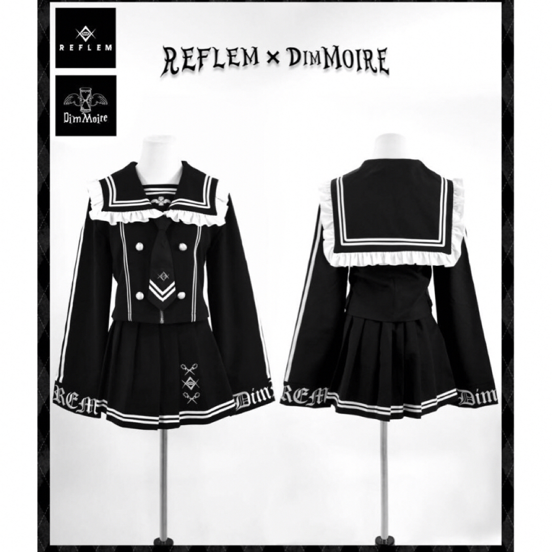 REFLEM - REFLEM×DimMoire ロゴ刺繍セーラー セットアップ 黒白 REFLEM - REFLEM×DimMoire ロゴ刺繍セーラー セットアップ 黒白