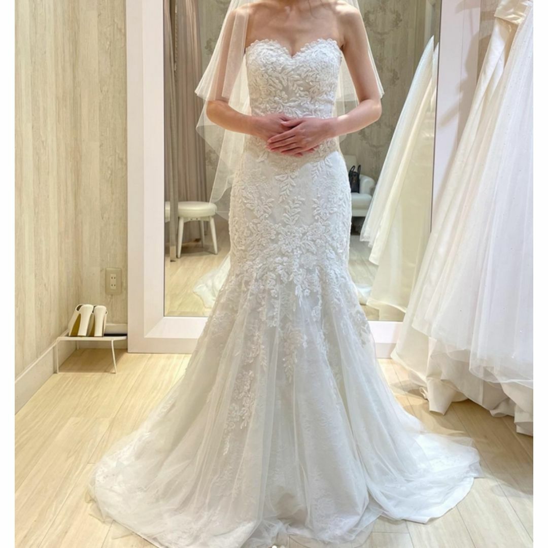 フランス風 ウェディングドレス 贅沢な総レース マーメイドライン 結婚式
