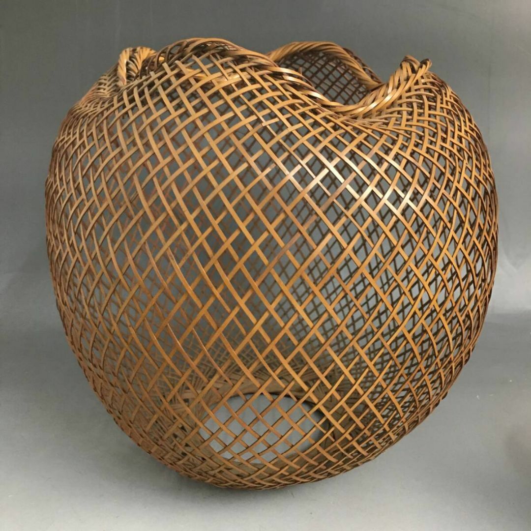 アンティーク竹籠　花籠　花器　花生け　竹籠　茶道具　竹細工　籠　花瓶 竹編 花籠 竹 花器 花瓶 竹籠 花入 花生 細密 竹編細工 花籠 華