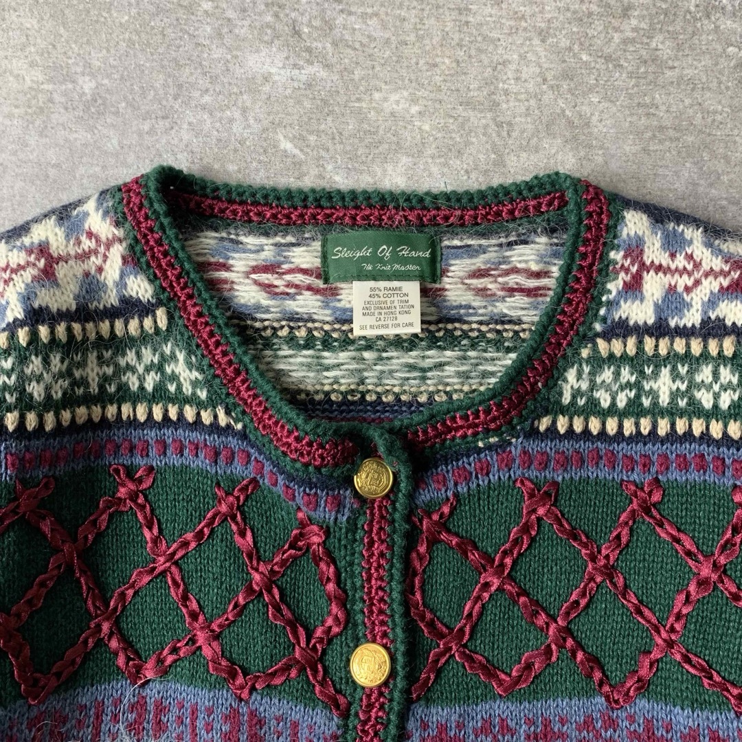 希少 vintage ニットカーディガン 80〜90s 金ボタン ボルドー 希少 vintage ニットカーディガン 80〜90s 金ボタン ボルドー