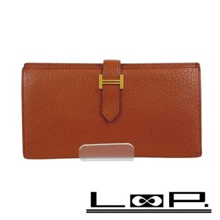箱付 エルメス ベアン スフレ □L 赤 茶色 ブラウン 長財布 箱付 エルメス ベアン スフレ □L 赤 茶色 ブラウン 長財布
