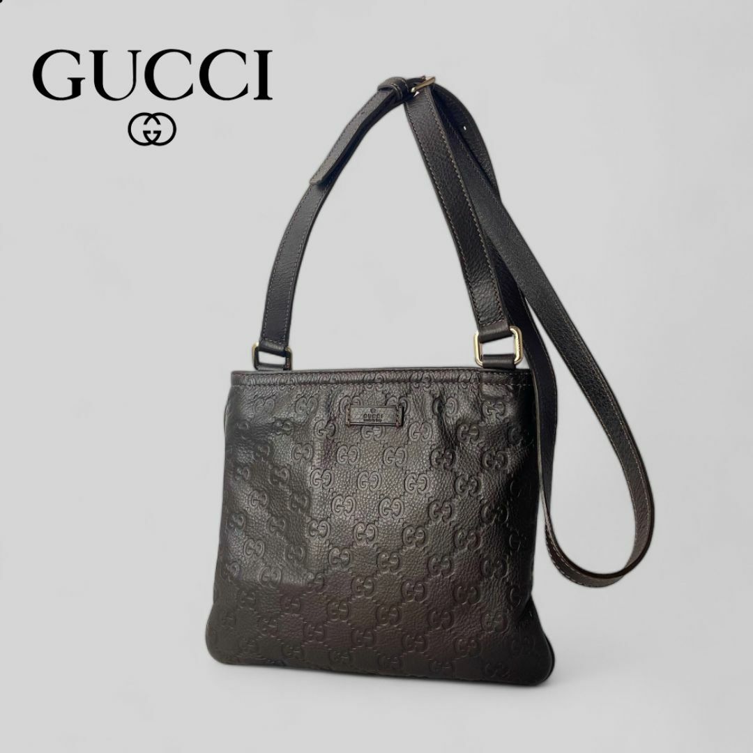 □GUCCI・グッチ□シマレザー GG柄 高級ライン ショルダーバッグ □GUCCI・グッチ□シマレザー GG柄 高級ライン ショルダーバッグ