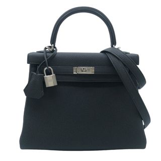 エルメス(HERMES)の　エルメス HERMES ケリー25　内縫い W刻 ブラック　SV金具 トゴ レディース ショルダーバッグ(ショルダーバッグ)