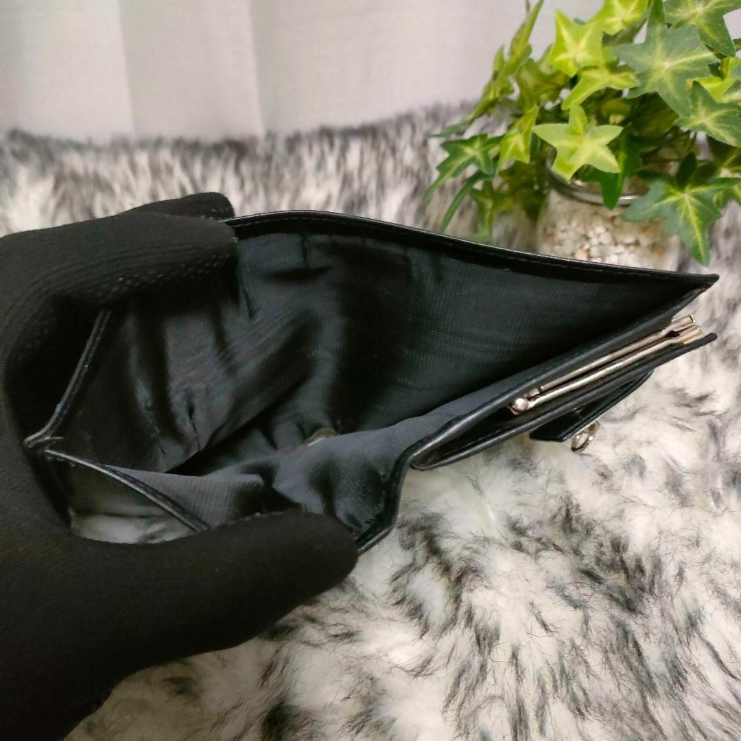 CELINE - CELINE 二つ折り財布 がま口 ブラック ガンチーニ CELINE - CELINE 二つ折り財布 がま口 ブラック ガンチーニ