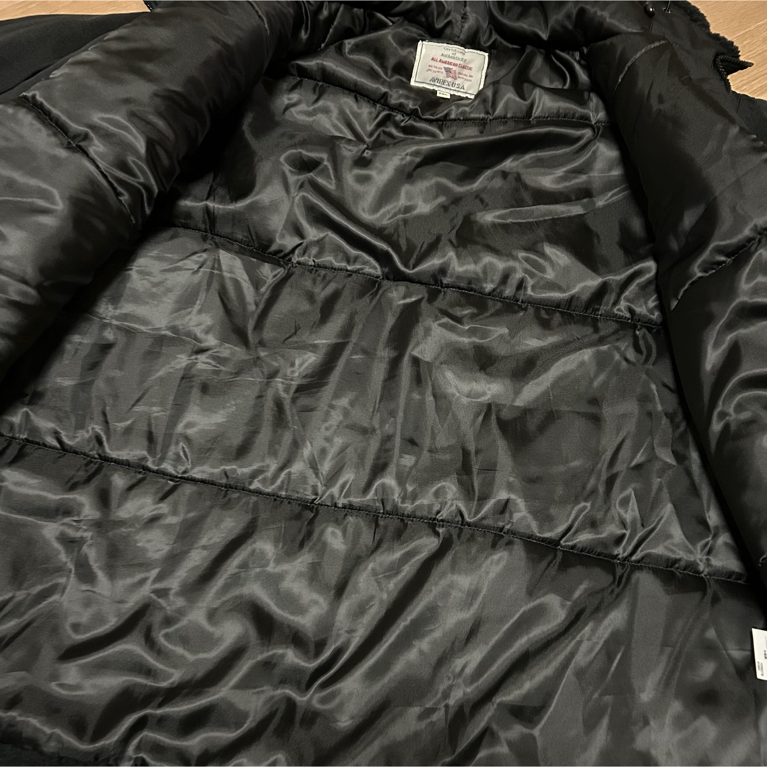 良品 AVIREX B-3 フライトジャケット フード付き ブラック 2XL 良品 AVIREX B-3 フライトジャケット フード付き ブラック 2XL