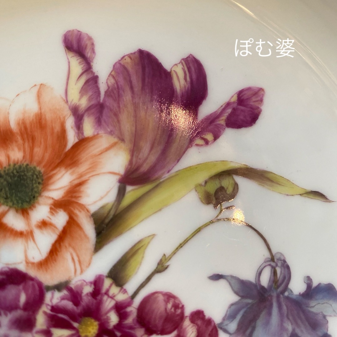 古マイセン】マルコリーニの花/色彩に深みと陰影のある花の 古マイセン】マルコリーニの花/色彩に深みと陰影のある花の