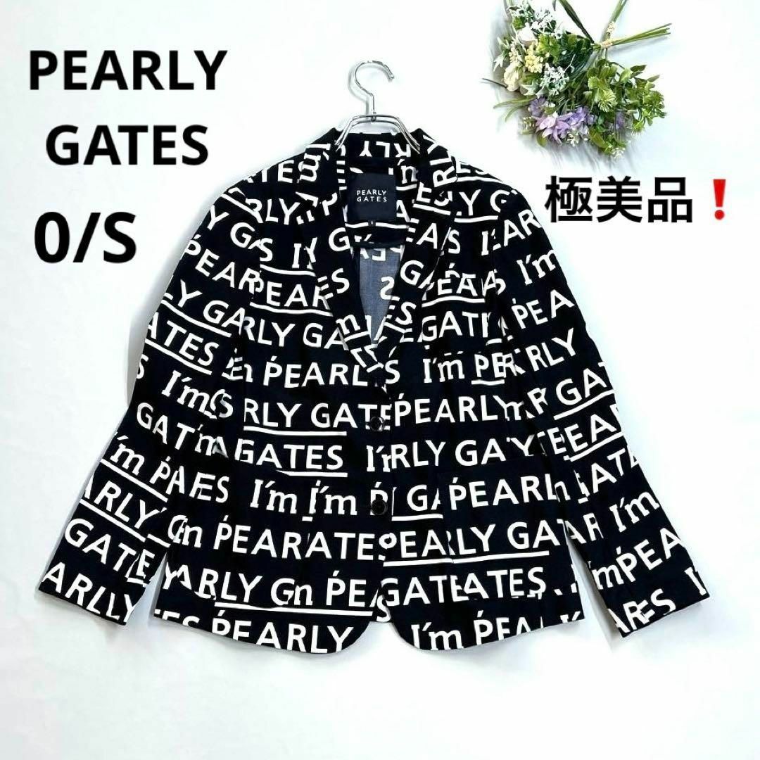 PEARLY GATES - 極美品❗️パーリーゲイツ　0/S テーラードジャケット　総柄　ロゴ　ネイビー