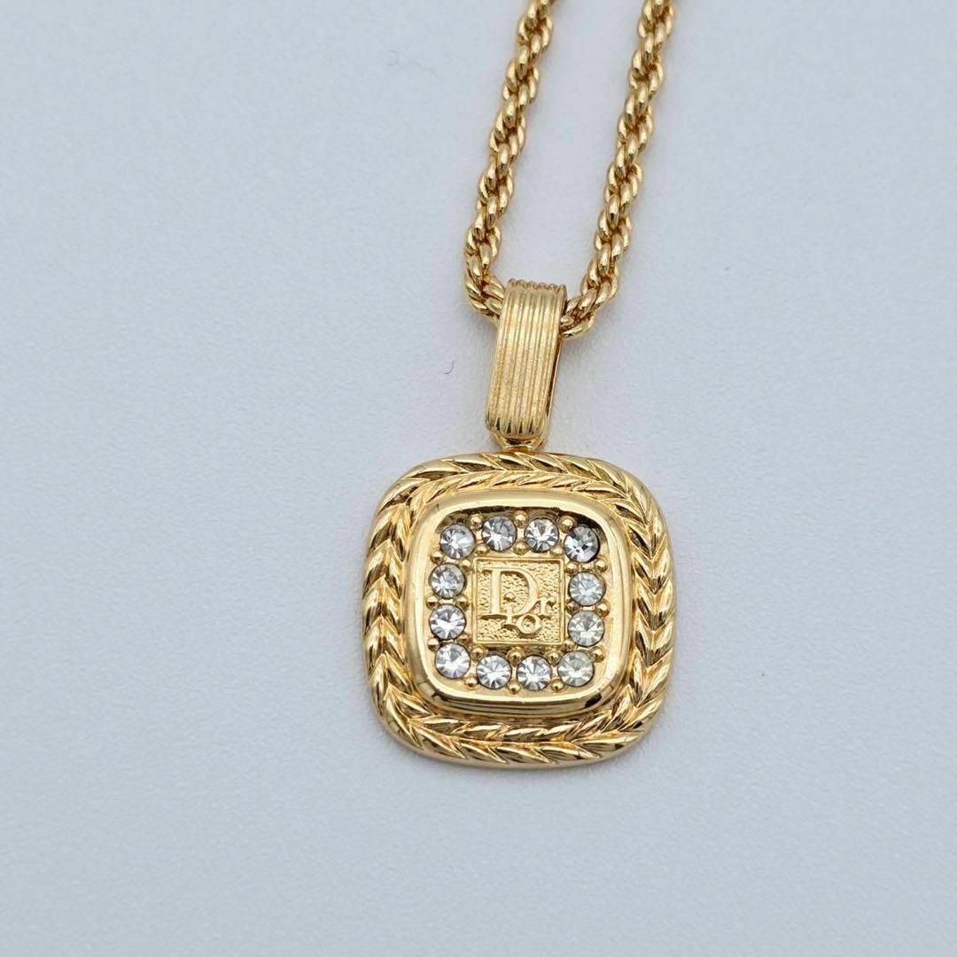 美品 ☆Dior☆ ネックレス トロッター ラインストーン スクエア 美品 ☆Dior☆ ネックレス トロッター ラインストーン スクエア