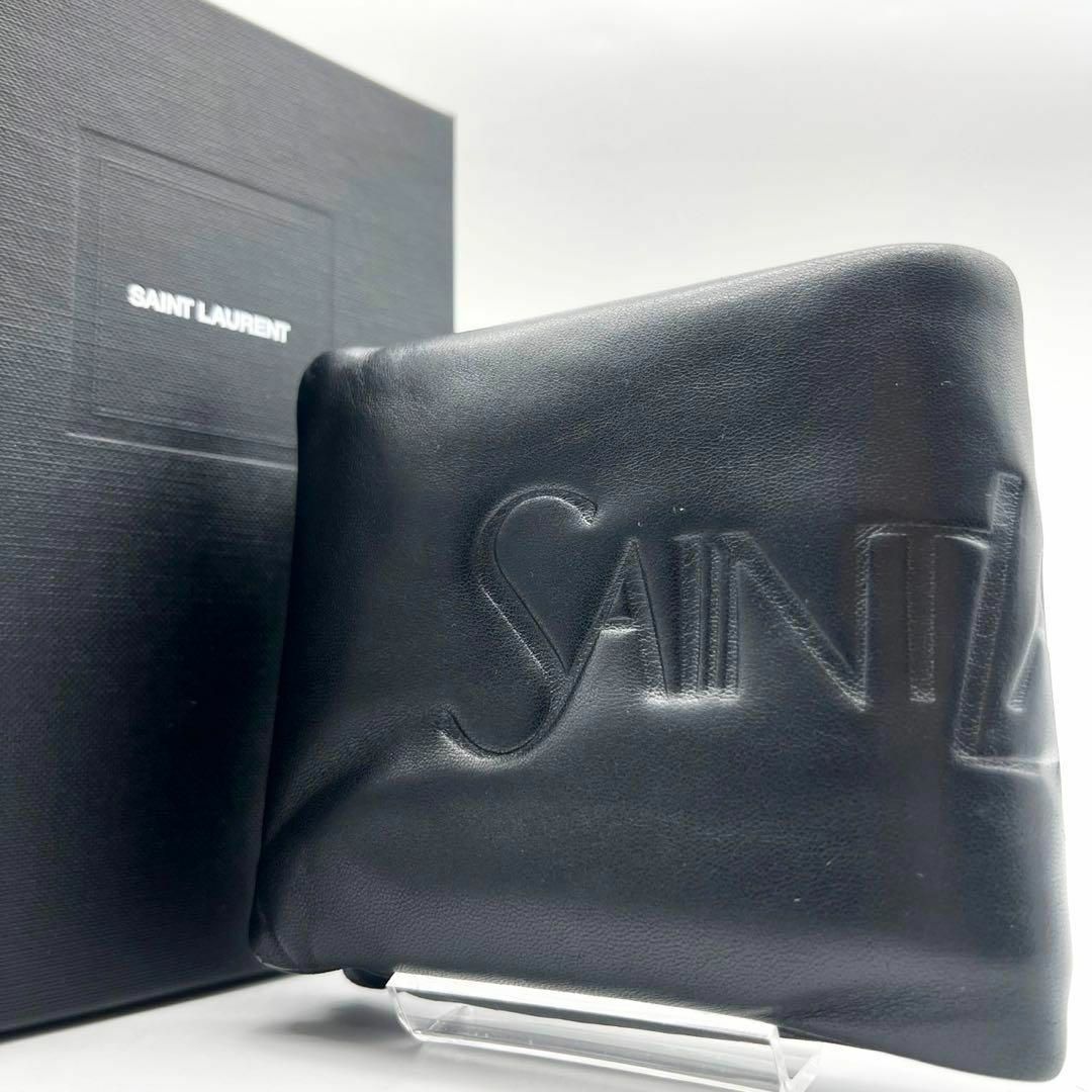 極美品 盗 SAINT LAURENT クロコ型押し マネークリップ サンローラン 極美品 盗 SAINT LAURENT クロコ型押し マネークリップ サンローラン