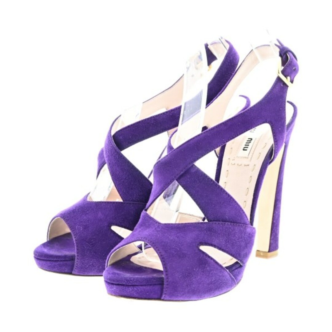 Miu Miu ミュウミュウ サンダル 36 1/2(23.5cm位) 紫 【古着】 Miu Miu ミュウミュウ サンダル 36 1/2(23.5cm位) 紫 【古着】