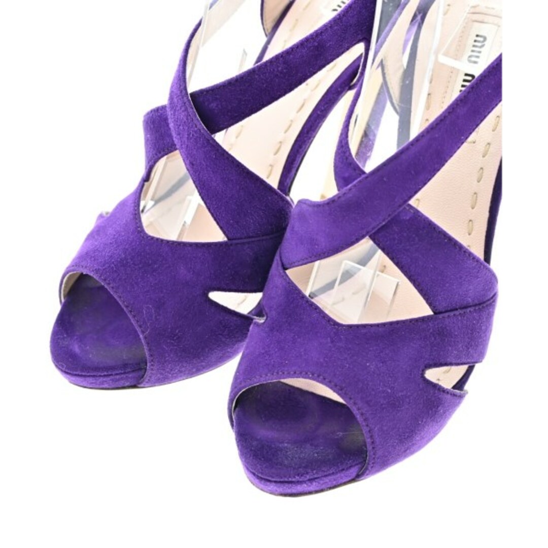 Miu Miu ミュウミュウ サンダル 36 1/2(23.5cm位) 紫 【古着】 Miu Miu ミュウミュウ サンダル 36 1/2(23.5cm位) 紫 【古着】