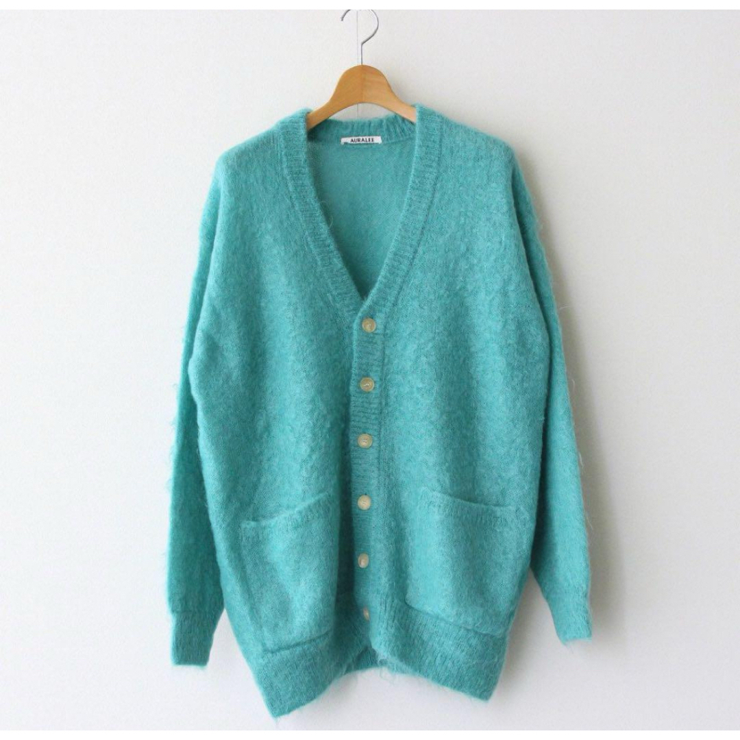 BRUSHED SUPER KID MOHAIR KNIT CARDIGAN BRUSHED SUPER KID MOHAIR KNIT CARDIGAN