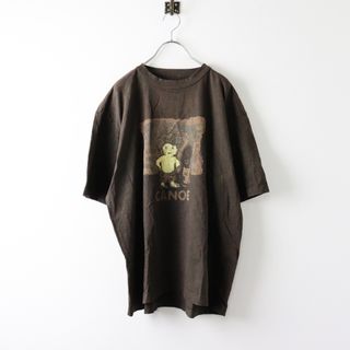 フォーティーファイブアールピーエム(45rpm)の美品 24SS 45R 45rpm フォーティファイブアール コノッキプリントの90845星セピアTシャツ 4/カーキ 葉山限定 ジンバブエ【2400014187793】(Tシャツ(半袖/袖なし))