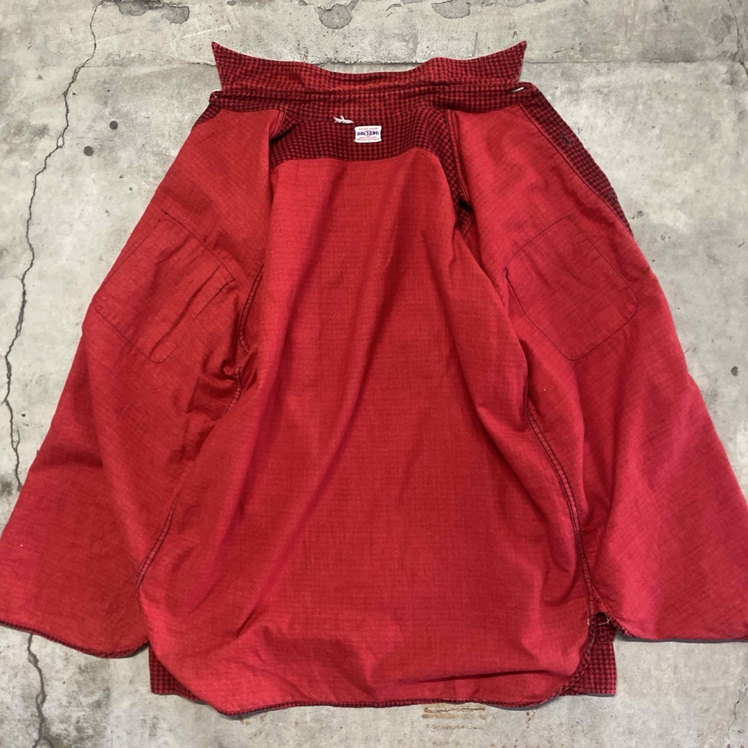 50s“BIGYANK 千鳥格子 Vintage プリント ネルシャツ マチ付き 50s“BIGYANK 千鳥格子 Vintage プリント ネルシャツ マチ付き