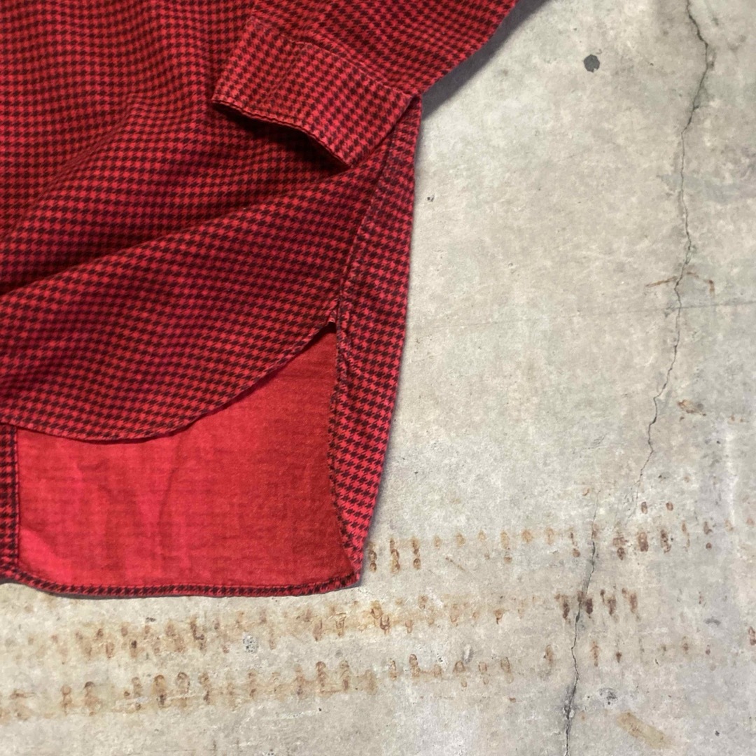 50s“BIGYANK 千鳥格子 Vintage プリント ネルシャツ マチ付き 50s“BIGYANK 千鳥格子 Vintage プリント ネルシャツ マチ付き