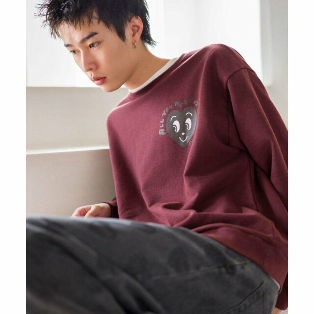 JUNRED(ジュンレッド)の【レッド系(61)】【S】【Chocomoo*JUNRED】コラボクルーネックスウェット メンズのトップス(スウェット)の商品写真