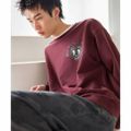 【レッド系(61)】【S】【Chocomoo*JUNRED】コラボクルーネックスウェット