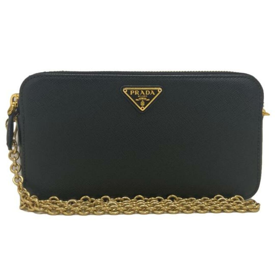 PRADA(プラダ) 財布美品 - 1DH010 黒 チェーンウォレット レザー PRADA(プラダ) 財布美品 - 1DH010 黒 チェーンウォレット レザー