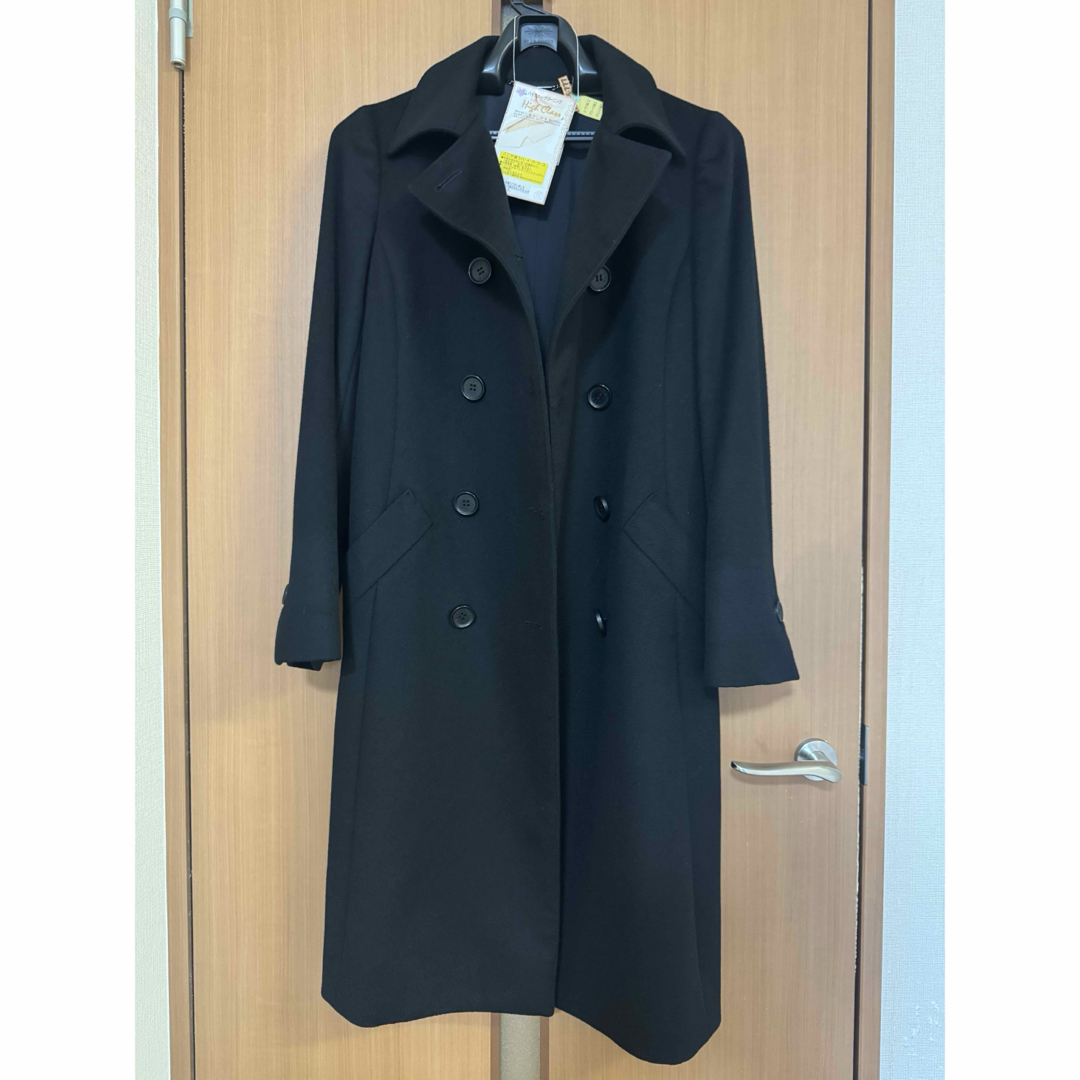 美品 iCB カシミヤ100% ロングコート BLACK コートカバー付き 美品 iCB カシミヤ100% ロングコート BLACK コートカバー付き