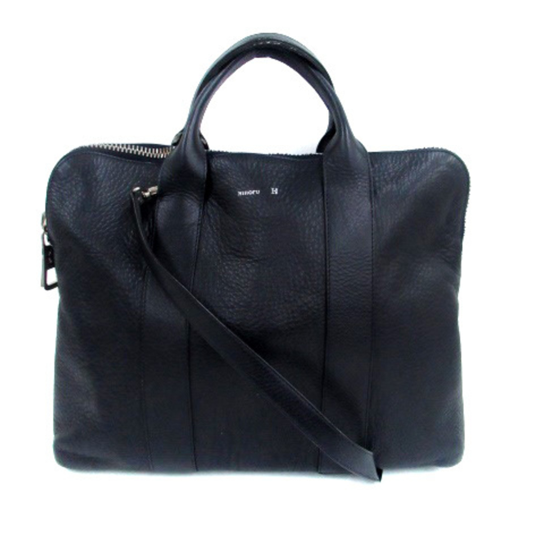ヒロフ ランポ レザー ハンド ビジネス バッグ 2WAY ショルダー 紺 ヒロフ ランポ レザー ハンド ビジネス バッグ 2WAY ショルダー 紺