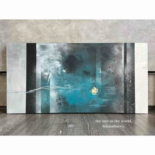 現代アート　80×39㎝　大きめ　モダン　絵画　原画　抽象画　アートパネル(絵画/タペストリー)