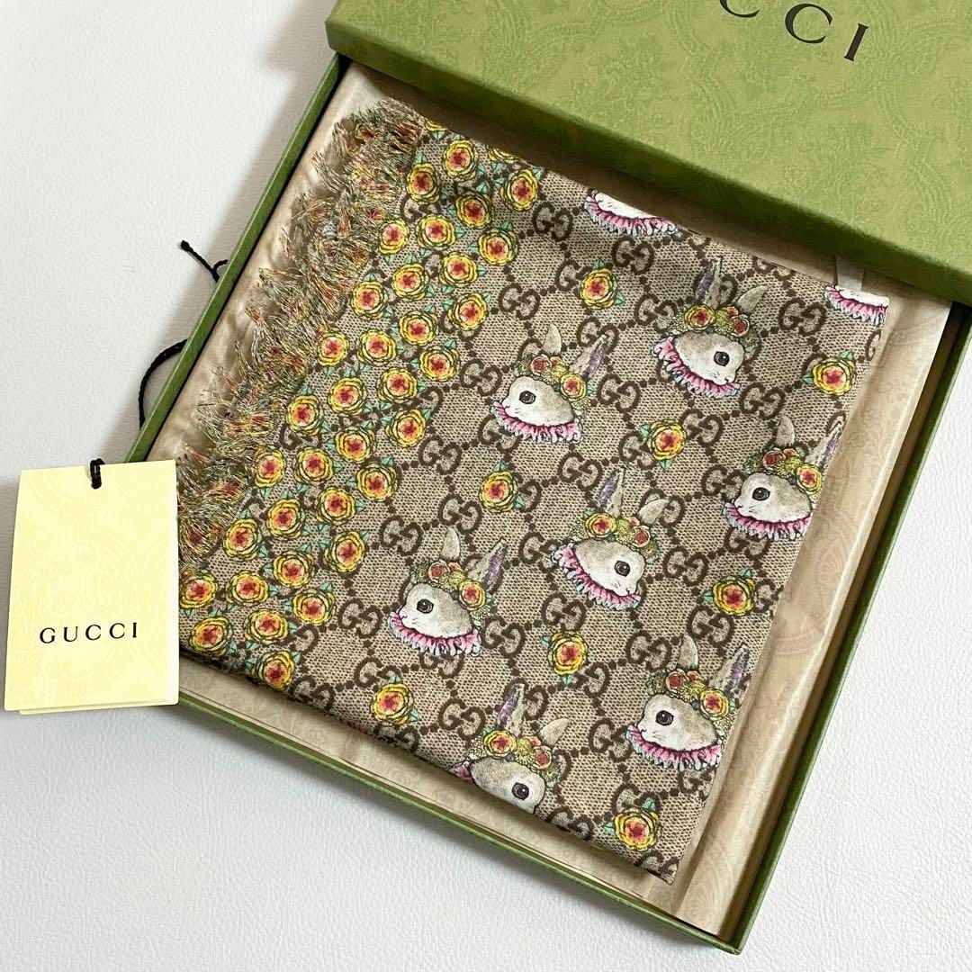 GUCCI / ヒグチユウコ GG スカーフ ストール ラビット うさぎ GUCCI / ヒグチユウコ GG スカーフ ストール ラビット うさぎ