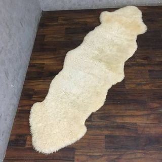 ムートンラグ マット 2匹サイズ 約60X180cm ロングカーペット 長尺 絨(ラグ)