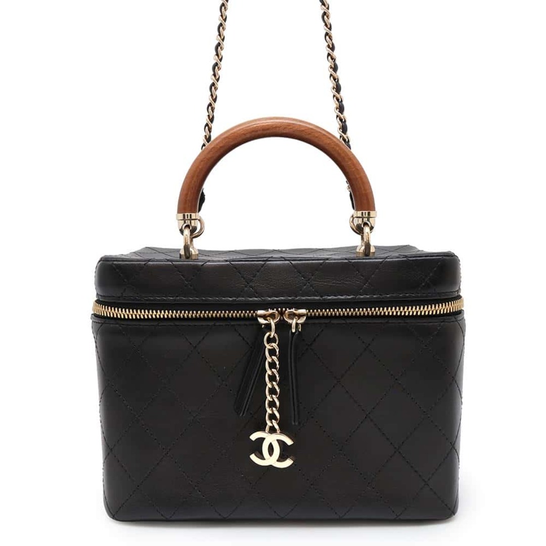 CHANEL - シャネル チェーンバニティバッグ マトラッセ ココマーク レザー CHANEL バッグ 黒