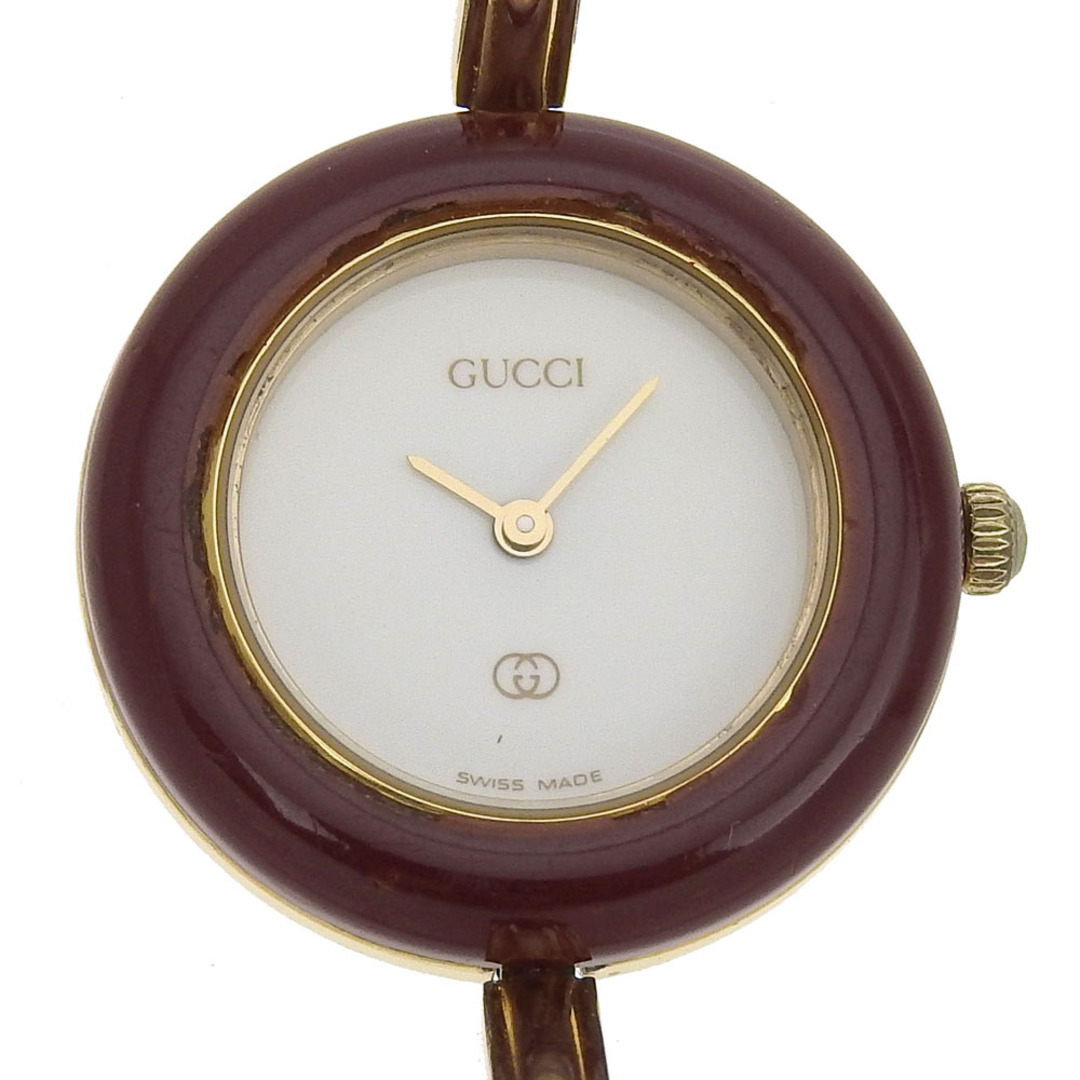 GUCCI】グッチ チェンジベゼル 1100-L 金メッキ クオーツ GUCCI】グッチ チェンジベゼル 1100-L 金メッキ クオーツ