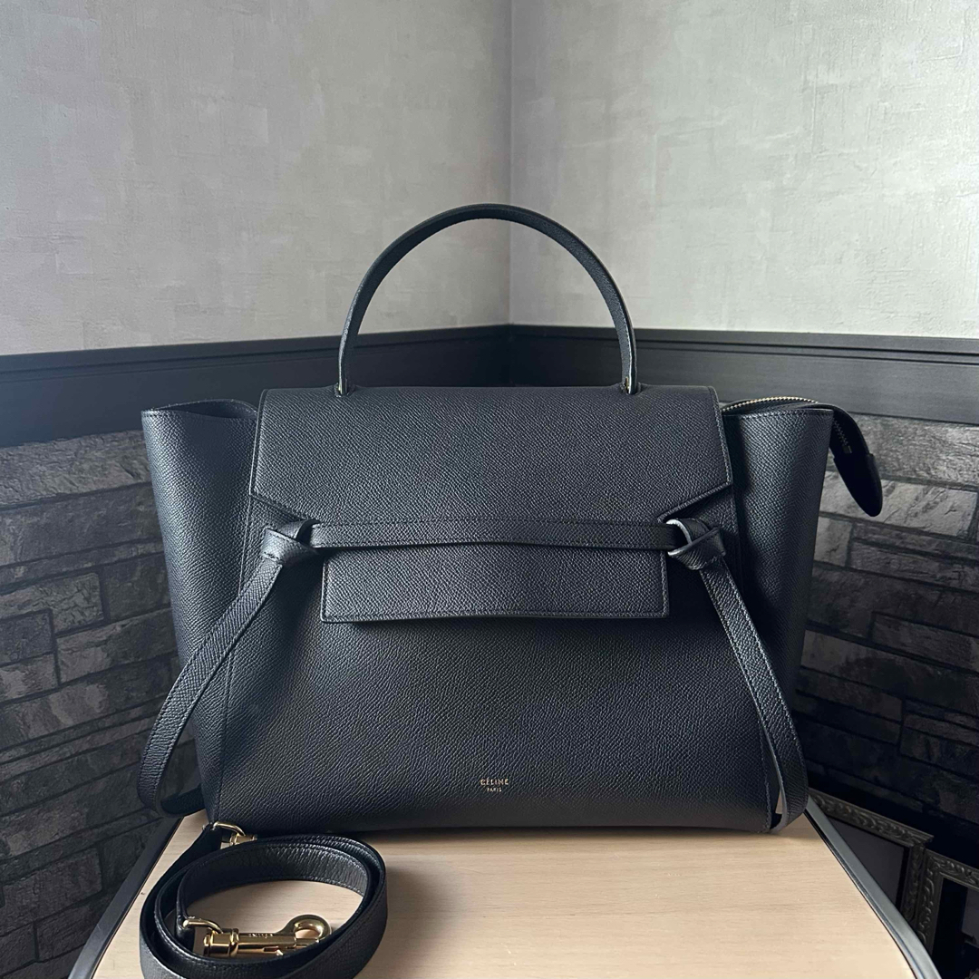 CELINE ベルトバッグ ミニ ブラック グレインドカーフスキン CELINE ベルトバッグ ミニ ブラック グレインドカーフスキン