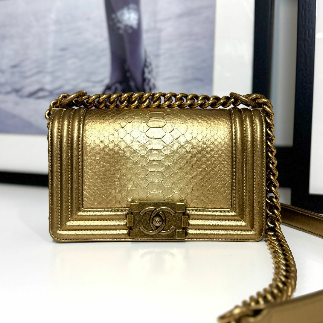 CHANEL - シャネル ミニ ボーイシャネル パイソン チェーン CHANEL - シャネル ミニ ボーイシャネル パイソン チェーン