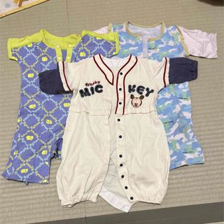 ロンパース 80 男の子 長袖 半袖 ミッキー(ロンパース)