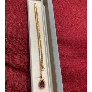 アンティーク 昭和レトロ アメジスト18金ネックレス 60センチの アンティーク 昭和レトロ アメジスト18金ネックレス 60センチの