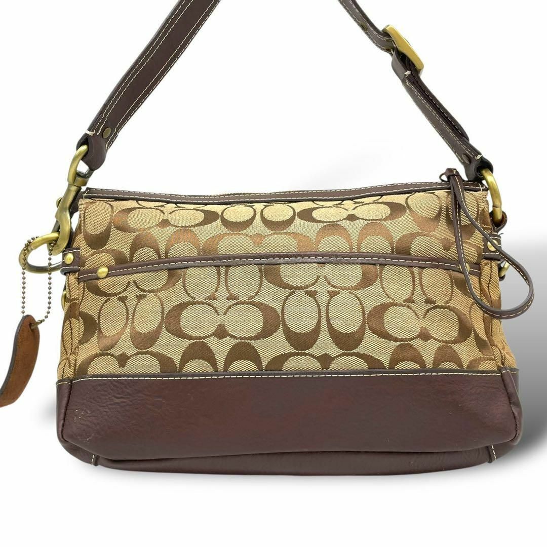 【美品】COACH コーチ シグネチャー ワンショルダーバッグ ターンロック COACH - 美品 コーチ ワンショルダーバッグ ハンドバッグ