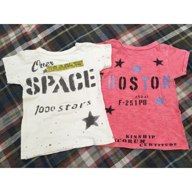 JUNK STORE(ジャンクストアー)のJUNK STORE◇半袖Tシャツセット110㎝◇ホワイト&ピンク キッズ/ベビー/マタニティのキッズ服男の子用(90cm~)(Tシャツ/カットソー)の商品写真