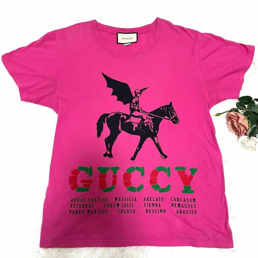 美品 GUCCI グッチ Tシャツ S ピンク Tシャツ/カットソー(半袖 美品 GUCCI グッチ Tシャツ S ピンク Tシャツ/カットソー(半袖