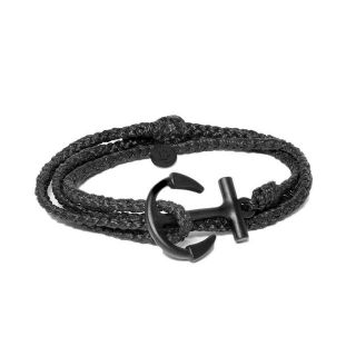 プラヴィダ(Pura Vida)の新品☆Pura Vida ブラックアンカーラップ　ブラック(ブレスレット/バングル)