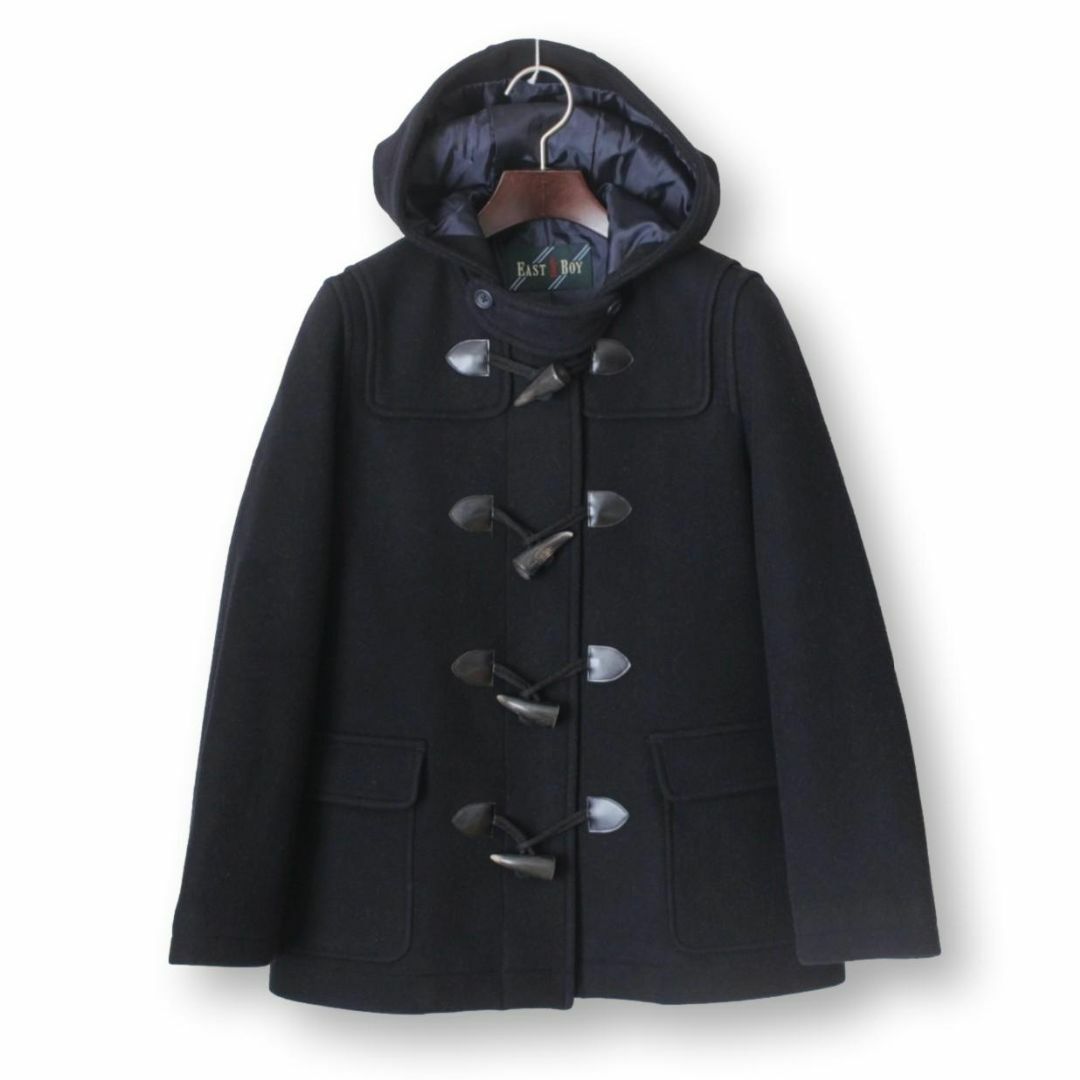 EASTBOY School - 37【美品】イーストボーイ ダッフルコート 7 黒 S チンウォーマー付き 通学