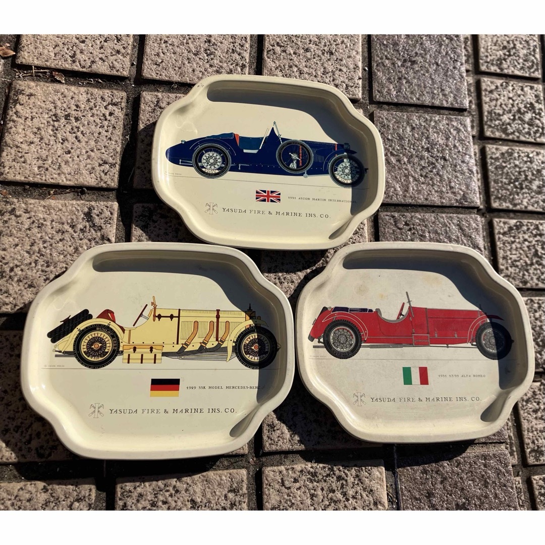ASTON MARTIN(アストンマーティン)の昭和レトロ品 安田火災ノベルティ クラシックカー ティントレー 3点 エンタメ/ホビーのコレクション(その他)の商品写真