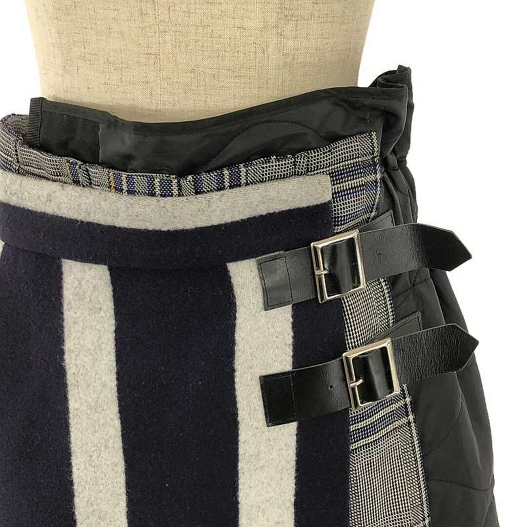 sacai / サカイ | 異素材切替ストライプ チェック ロング sacai / サカイ | 異素材切替ストライプ チェック ロング