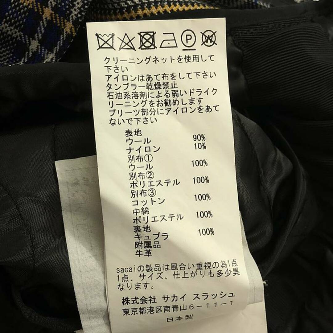 sacai / サカイ | 異素材切替ストライプ チェック ロング sacai / サカイ | 異素材切替ストライプ チェック ロング