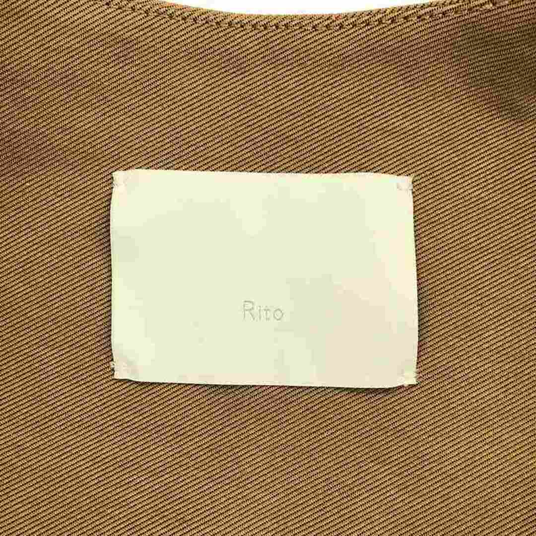【美品】  Rito / リト | コンパクトツイル ジャージー ドローストリング ノーカラーコート | 36 | ブラウン | レディース レディースのジャケット/アウター(その他)の商品写真